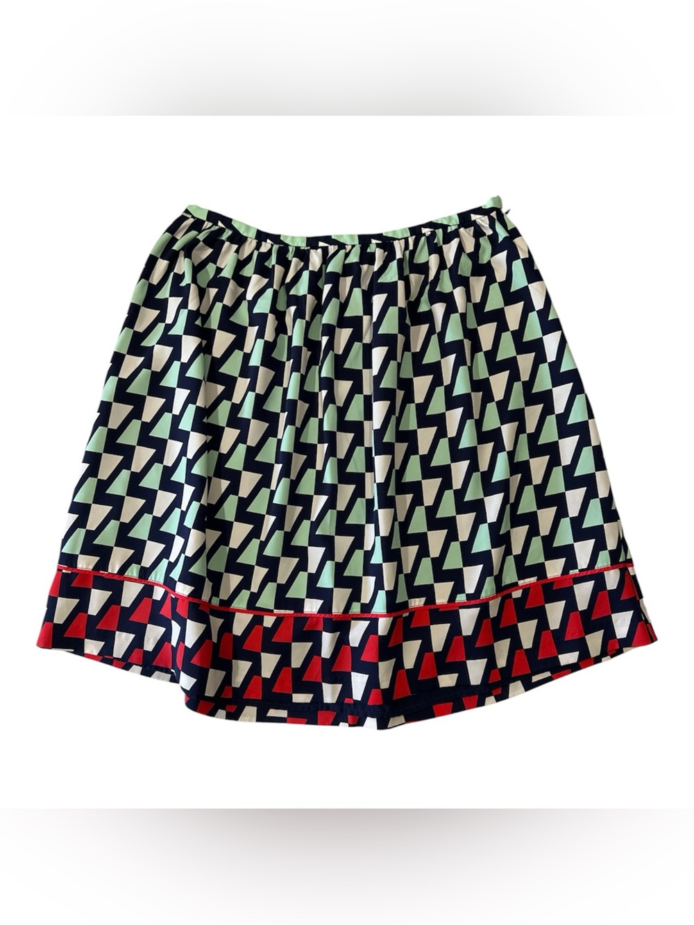 Tommy Hilfiger Geometric Print Mini Skirt in Navy, Mint & Red size 2